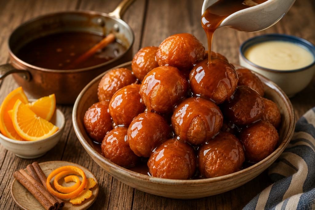 Pampoen Bonbons in Karamel stroop